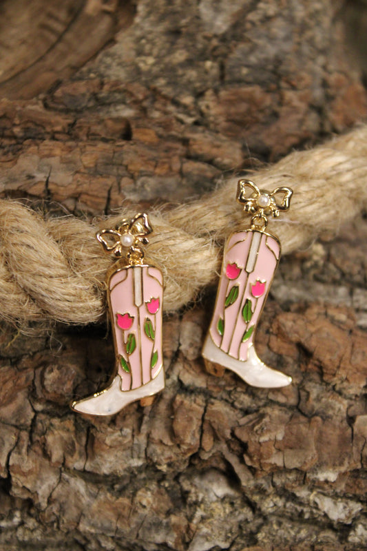 Blooms And Boots Earrings
