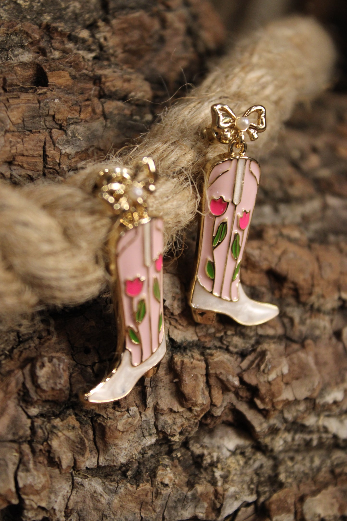 Blooms And Boots Earrings