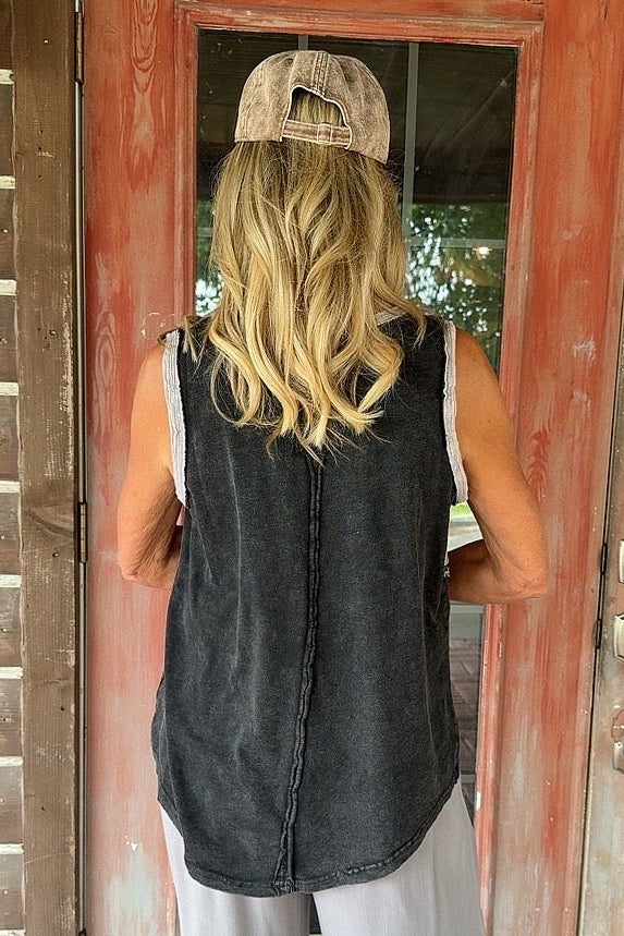 Patriot Skies Charcoal Cotton Tank