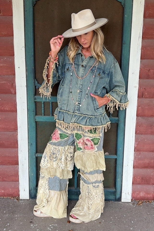 Cottage Rose Ruffle Pants
