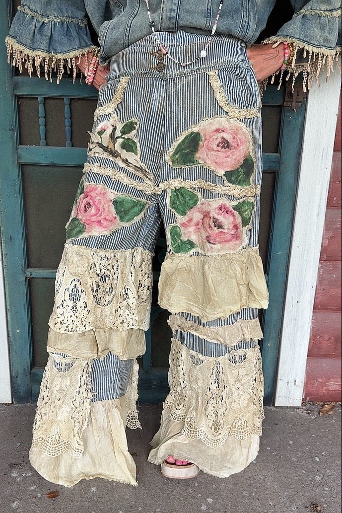 Cottage Rose Ruffle Pants