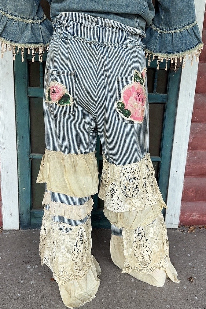 Cottage Rose Ruffle Pants