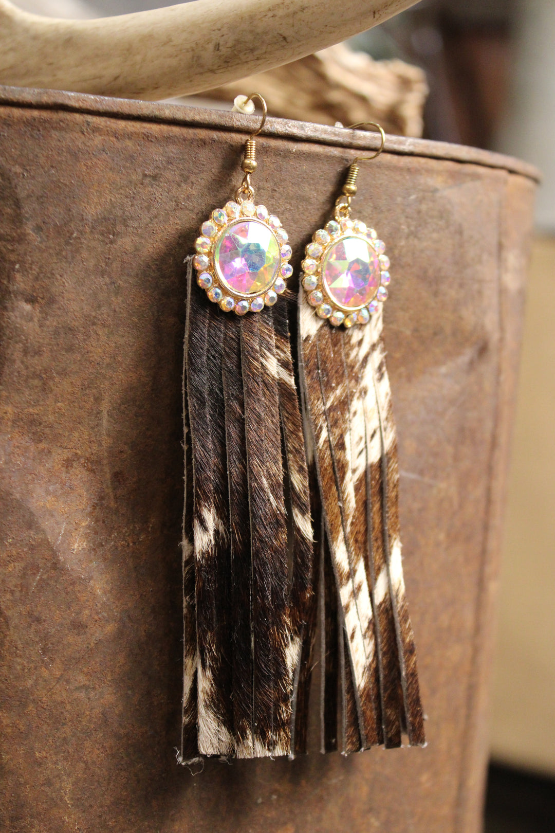 Cowgirl Canyon Cowhide Earrings