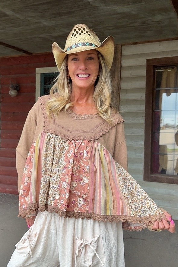 Chestnut Blossom Baby Doll Blouse
