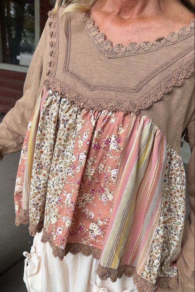 Chestnut Blossom Baby Doll Blouse