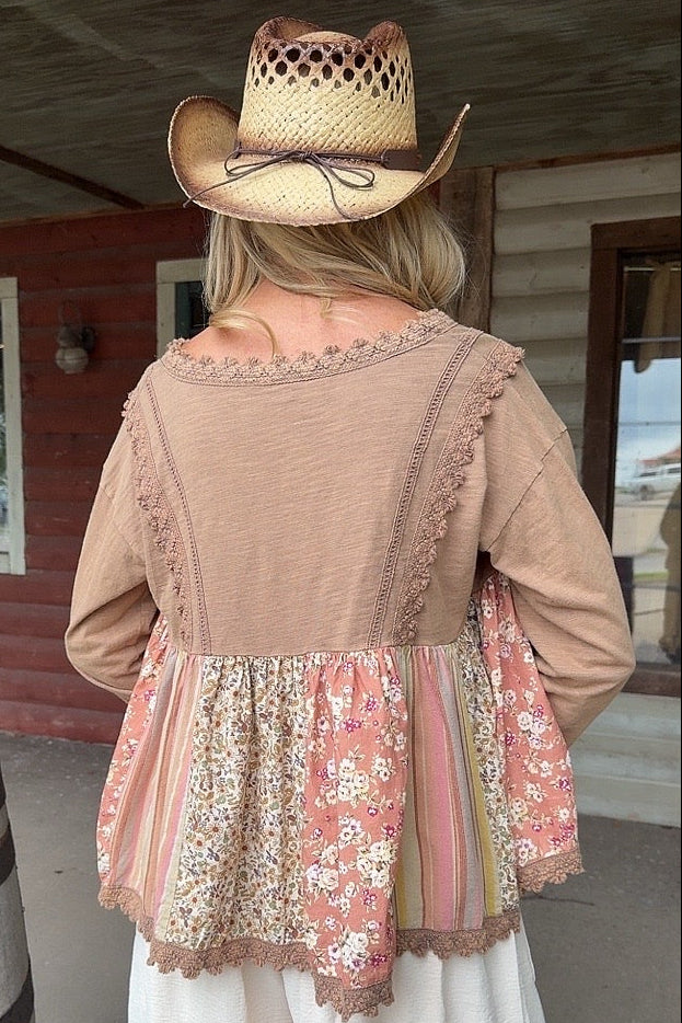 Chestnut Blossom Baby Doll Blouse