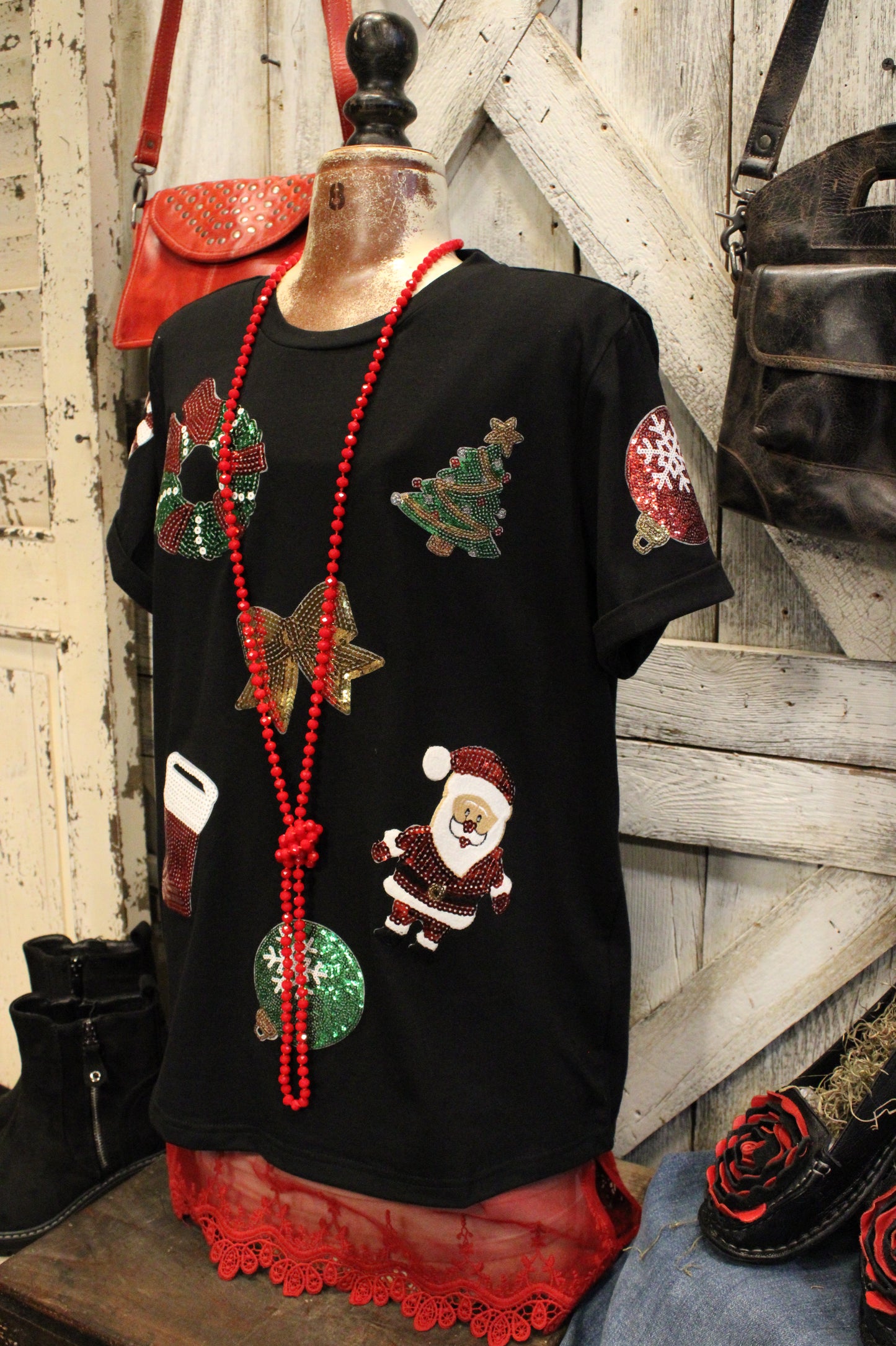 Merry And Bright Christmas Sequin Tee