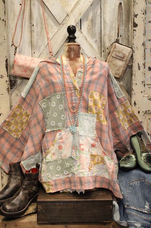 Meadow Patchwork Plaid Hoodie