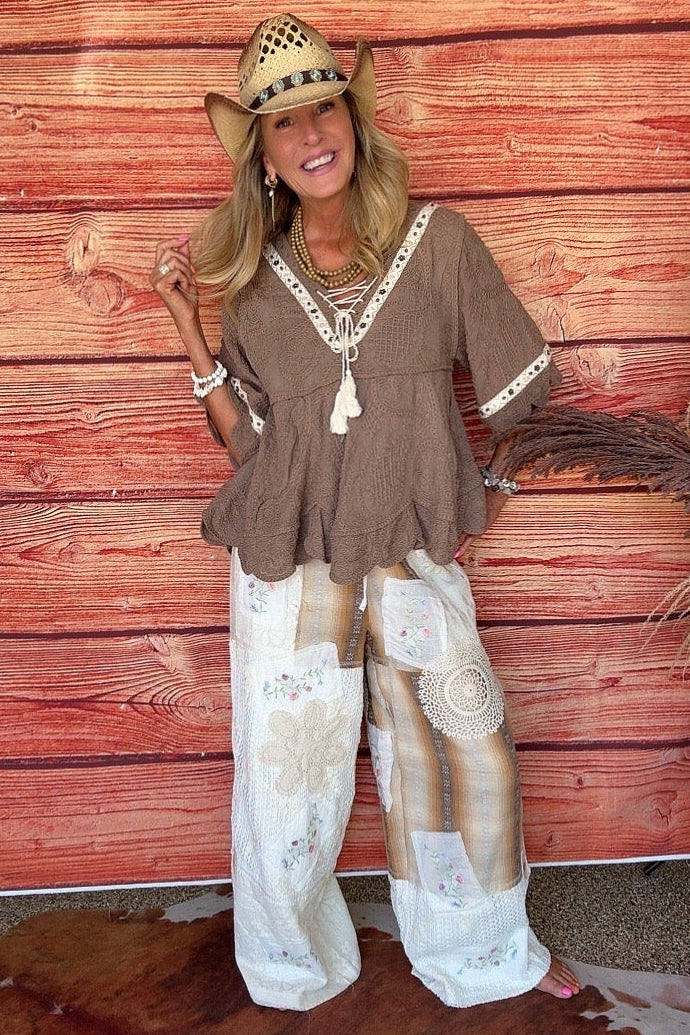 Mustard Plaid Cotton Pants