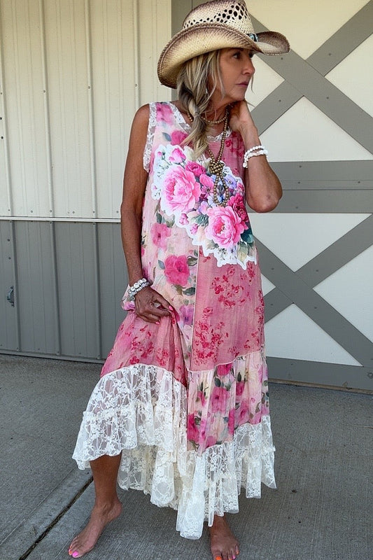Peony Perfection Lace Dress
