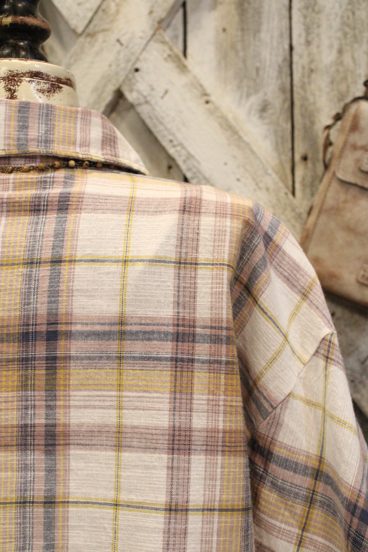 Prairie Lace Plaid Button-Up