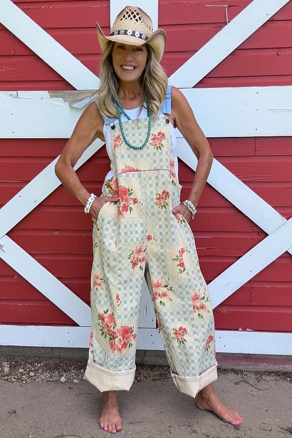Picnic Patchwork Twill Overalls
