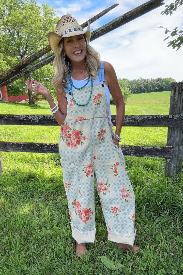 Picnic Patchwork Twill Overalls