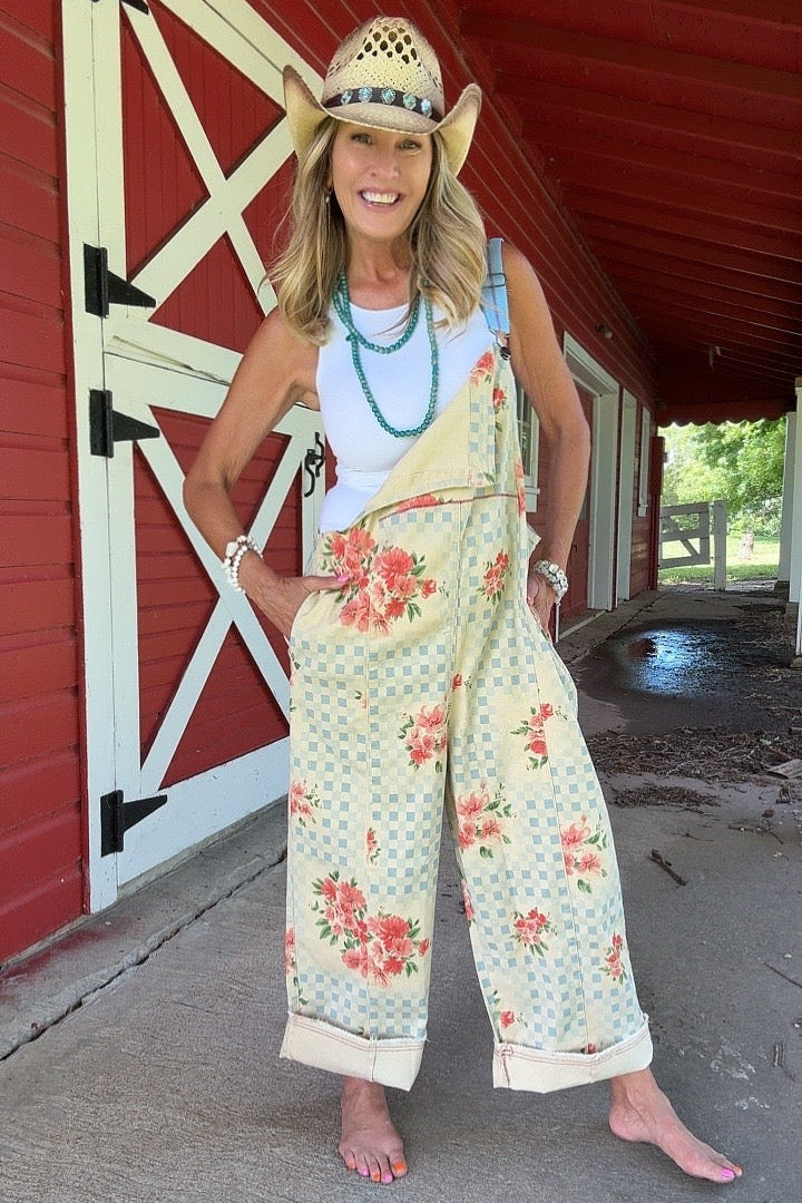 Picnic Patchwork Twill Overalls