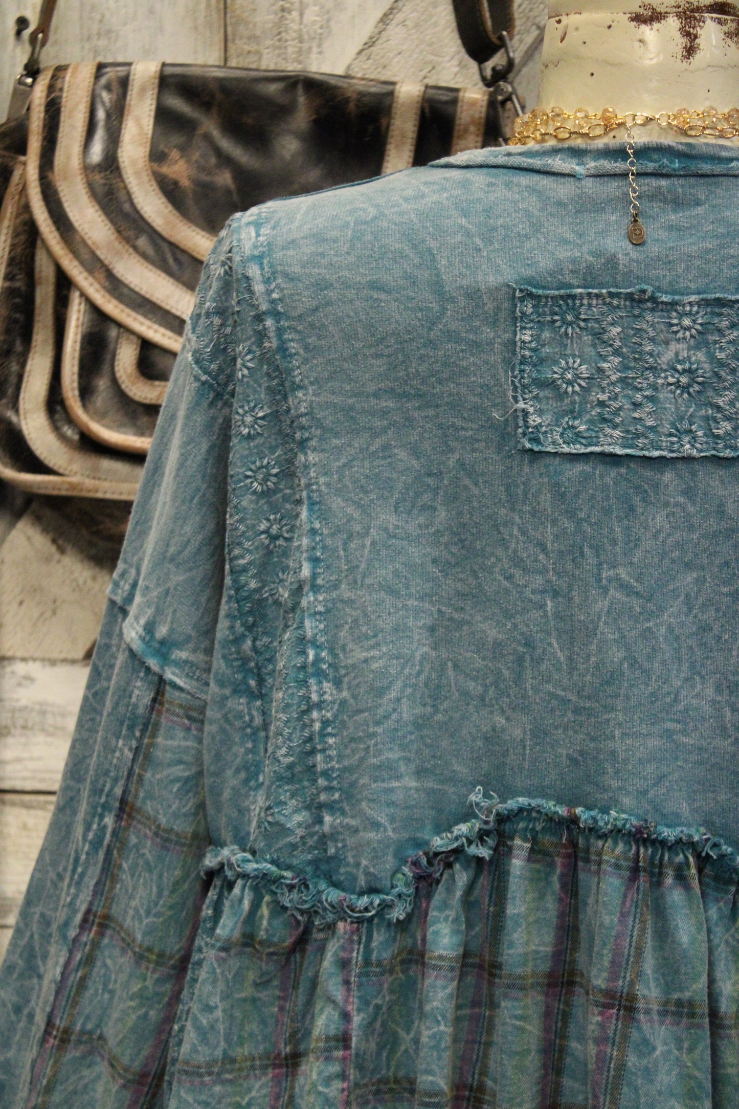 Plaid Petal Babydoll Top