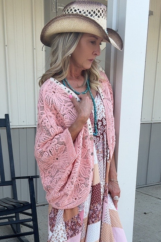 Gossamer Garden Peach Cardigan