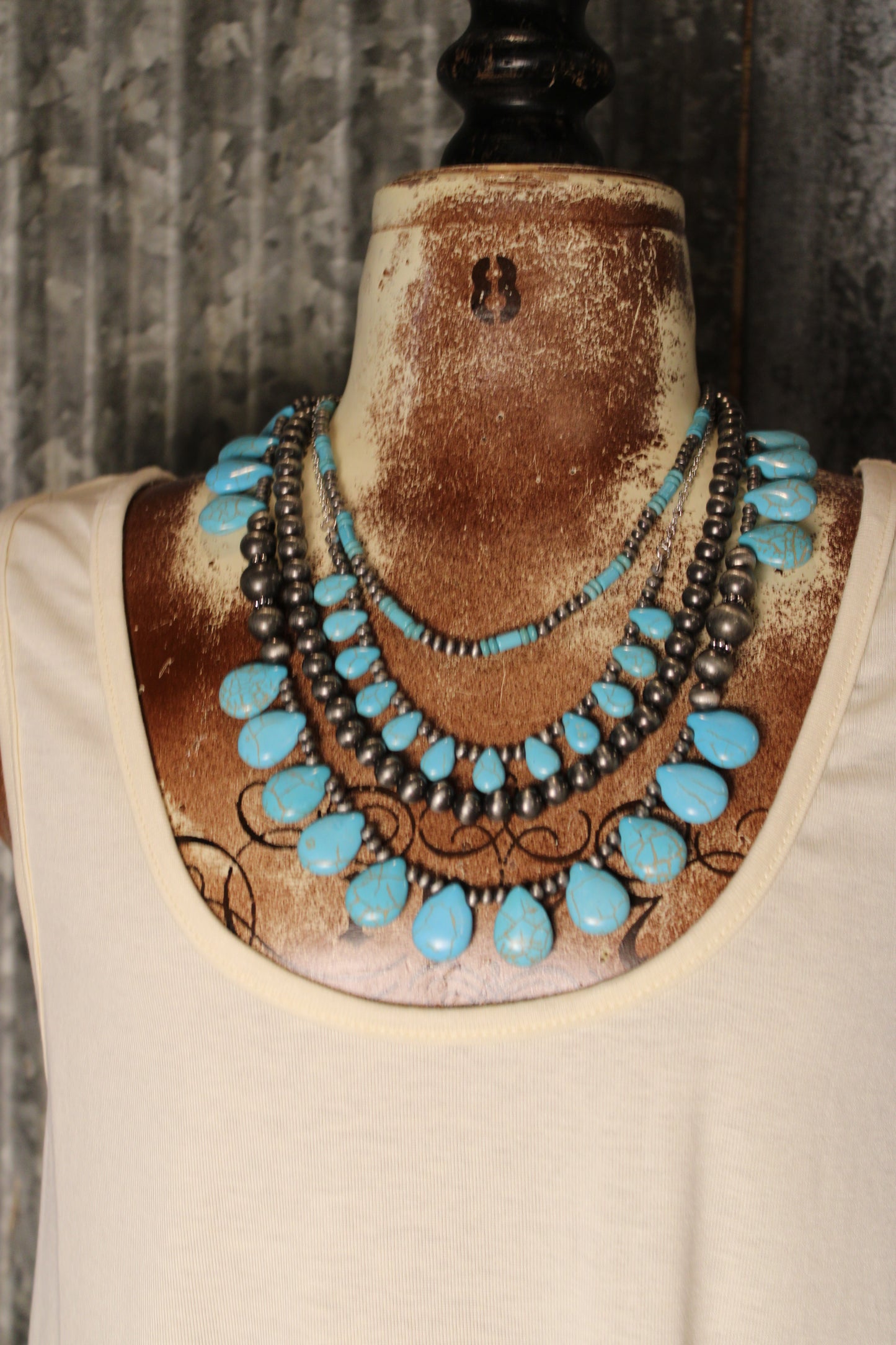 Turquoise Teardrops Necklace
