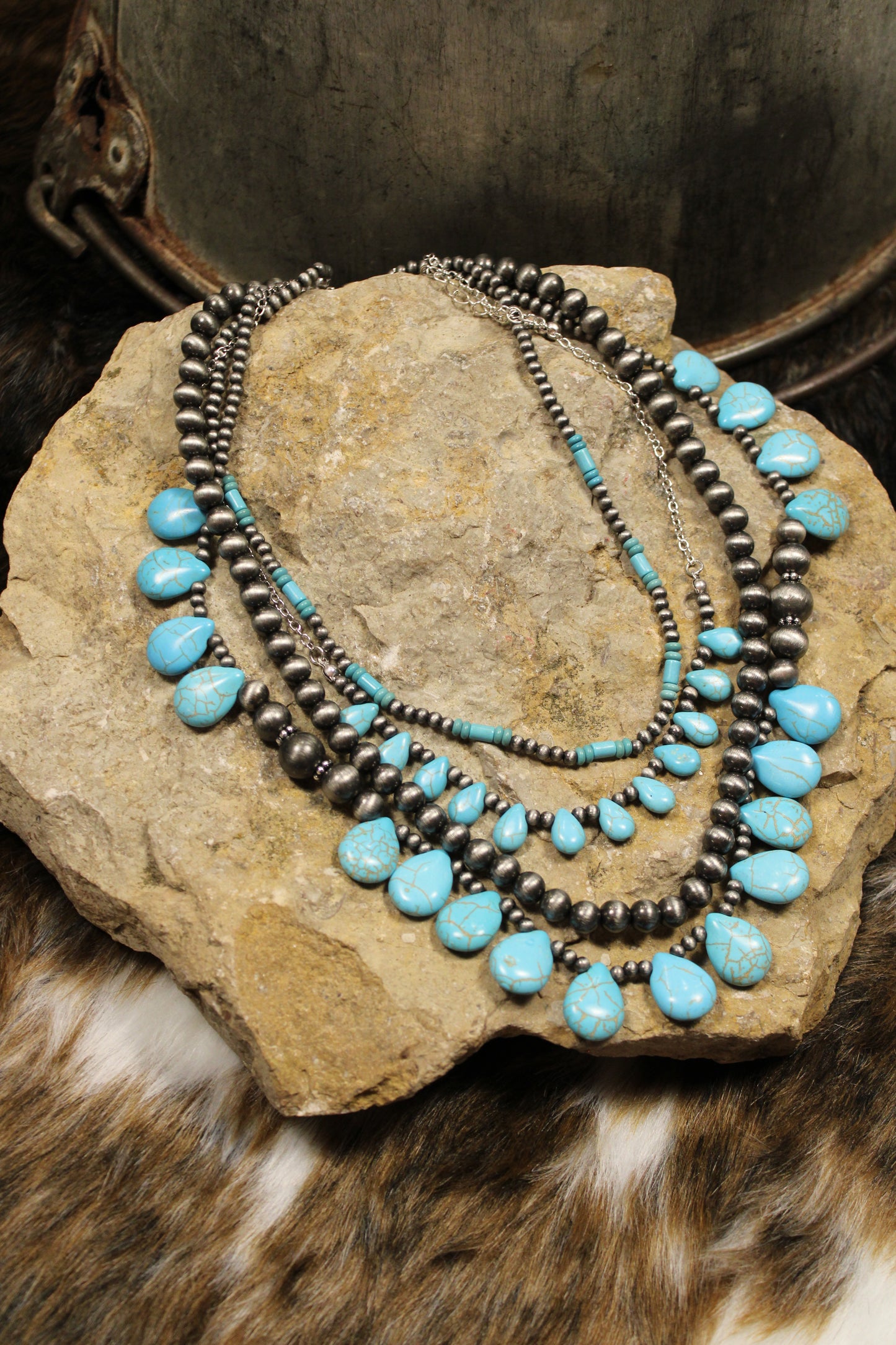 Turquoise Teardrops Necklace