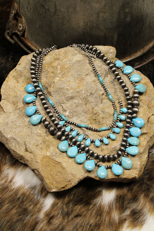 Turquoise Teardrops Necklace