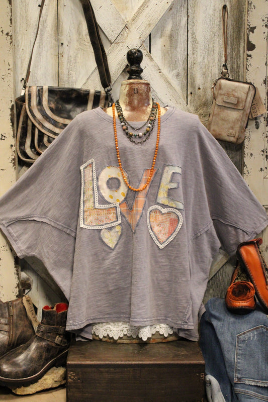 Faded Denim Love Top