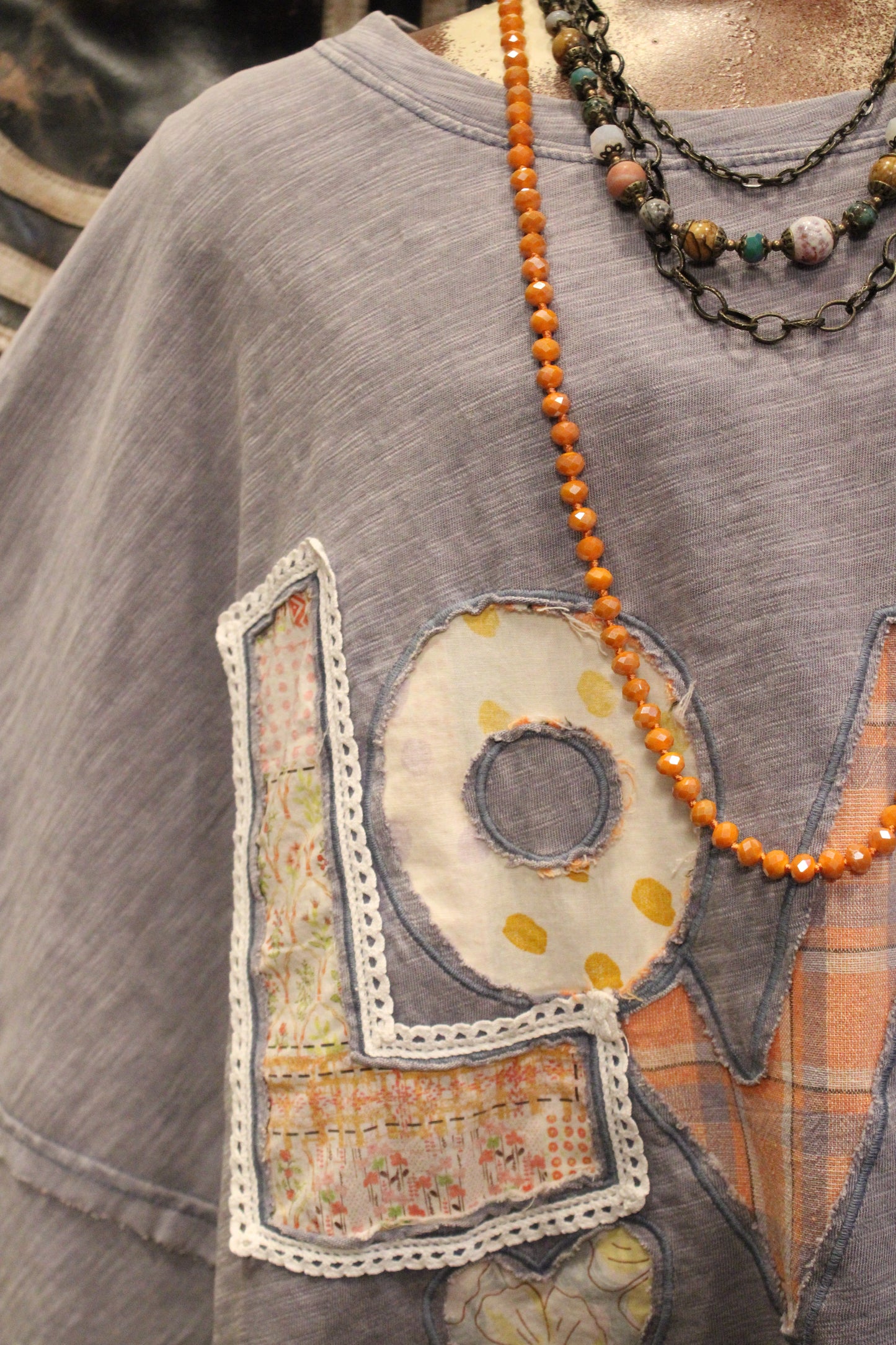 Faded Denim Love Top