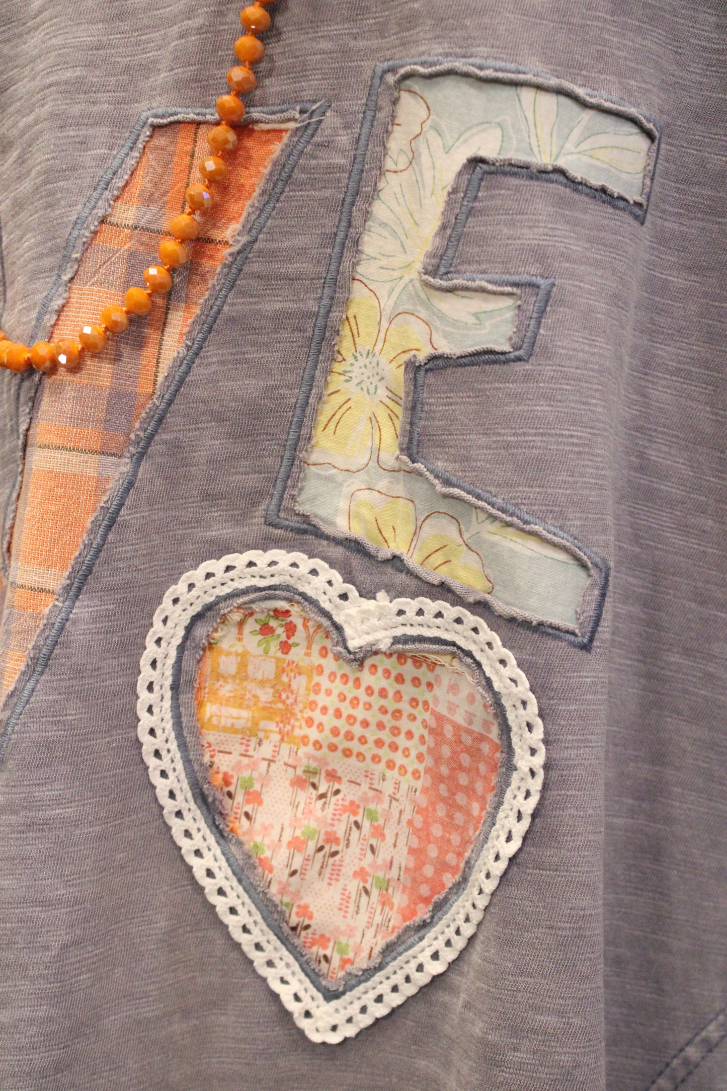 Faded Denim Love Top