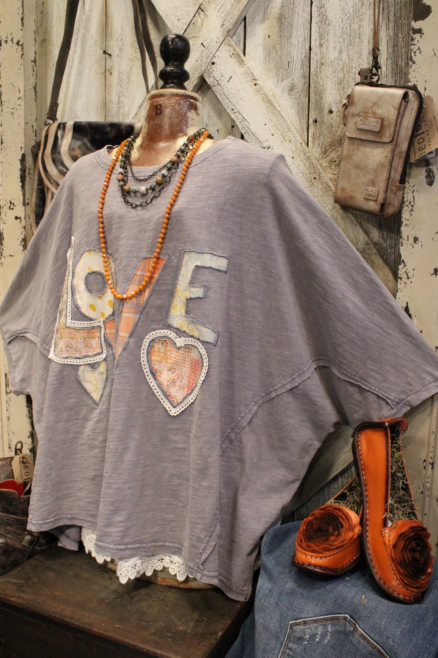 Faded Denim Love Top