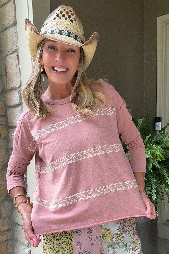 Petal Path Dusty Rose Top
