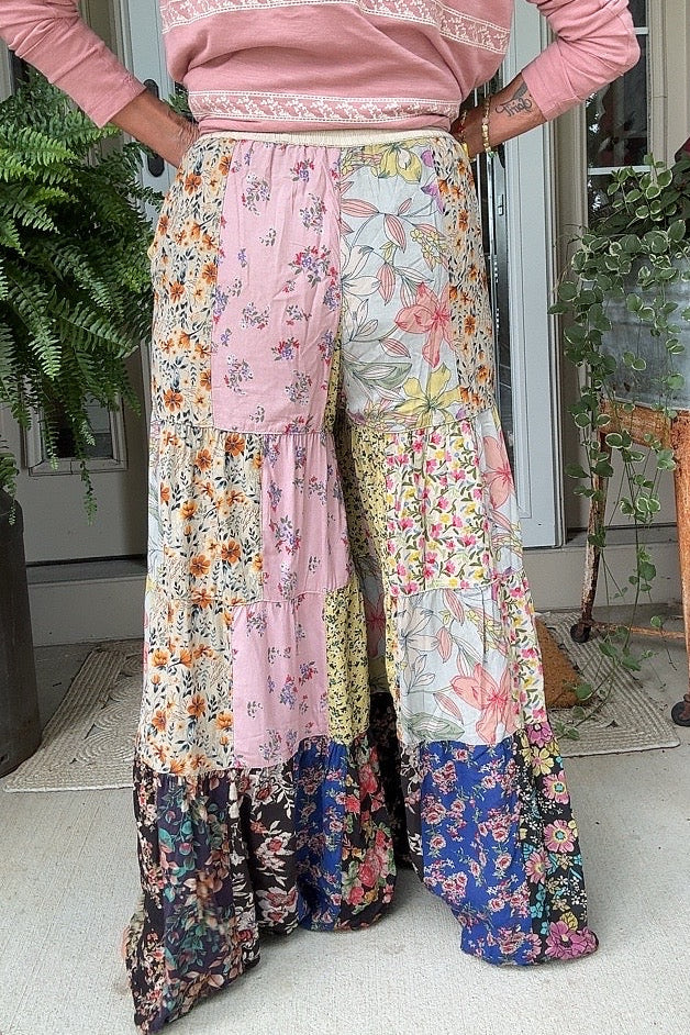 Patchwork Meadow Olive Pants