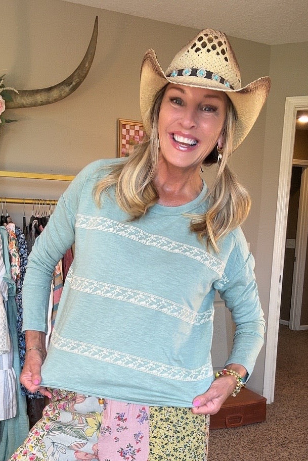 Petal Path Dusty Sage Top
