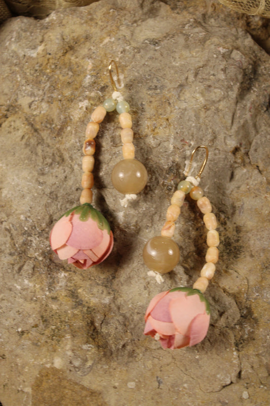 Chunky Rose Pink Earrings