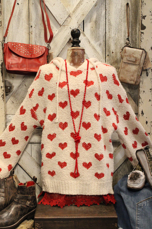 Love Is In The Air Knit Hooded Sweater