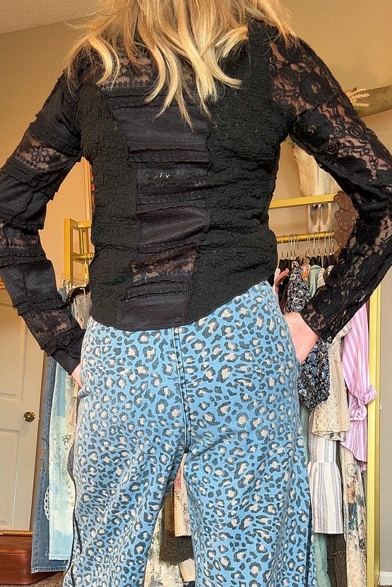 Now You See Me Black Mesh Top
