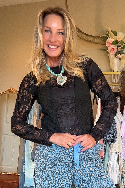 Now You See Me Black Mesh Top