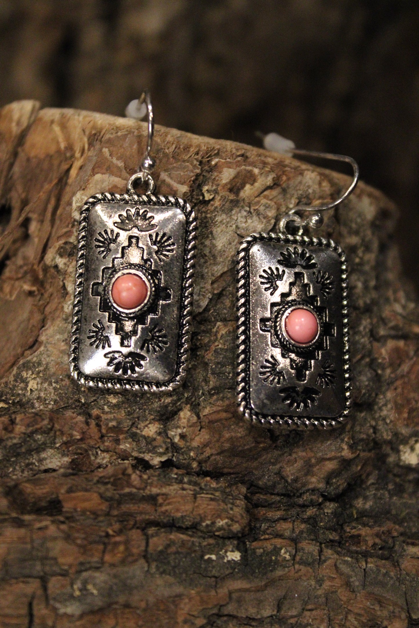 Aztec Pink Concho Earrings