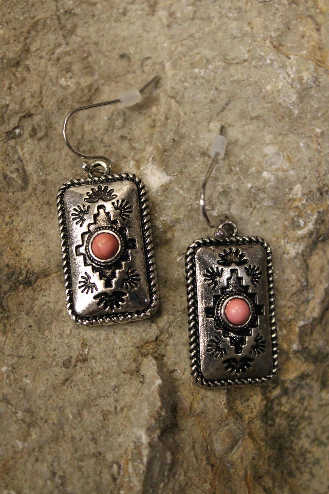 Aztec Pink Concho Earrings