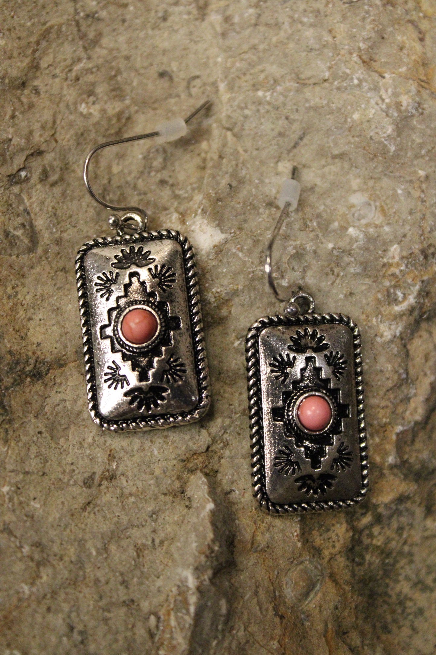 Aztec Pink Concho Earrings