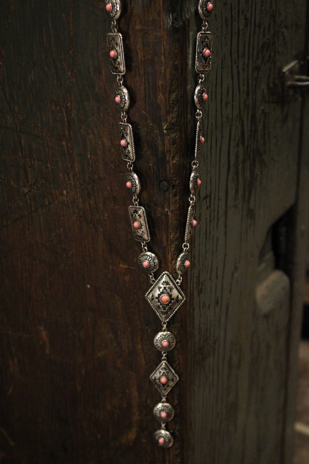 Aztec Pink Concho Necklace