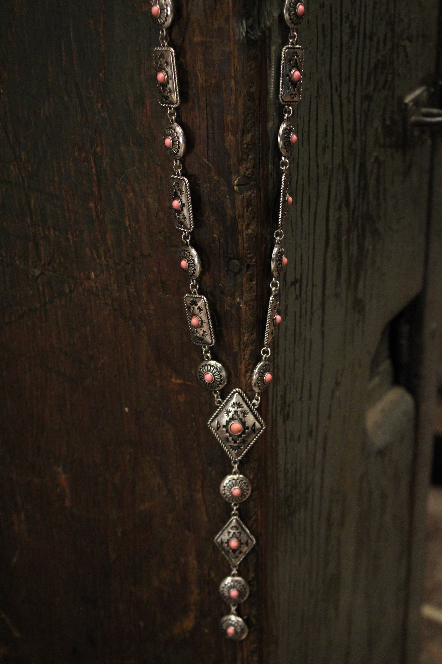 Aztec Pink Concho Necklace