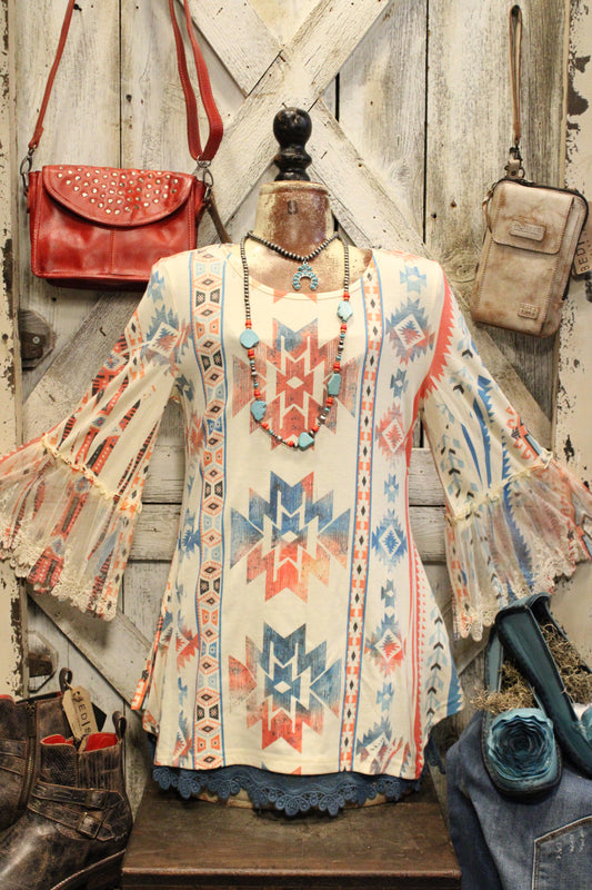 Aztec Sunrise Broom Tail Blouse