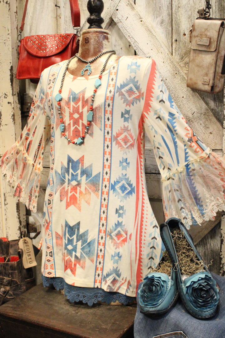 Aztec Sunrise Broom Tail Blouse