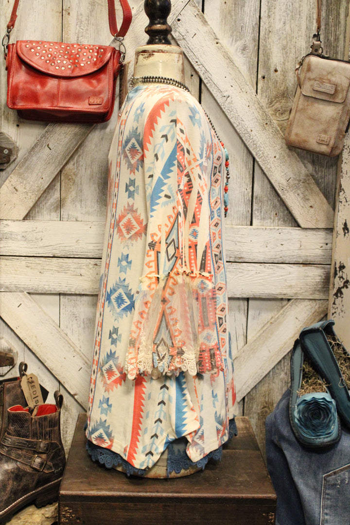 Aztec Sunrise Broom Tail Blouse