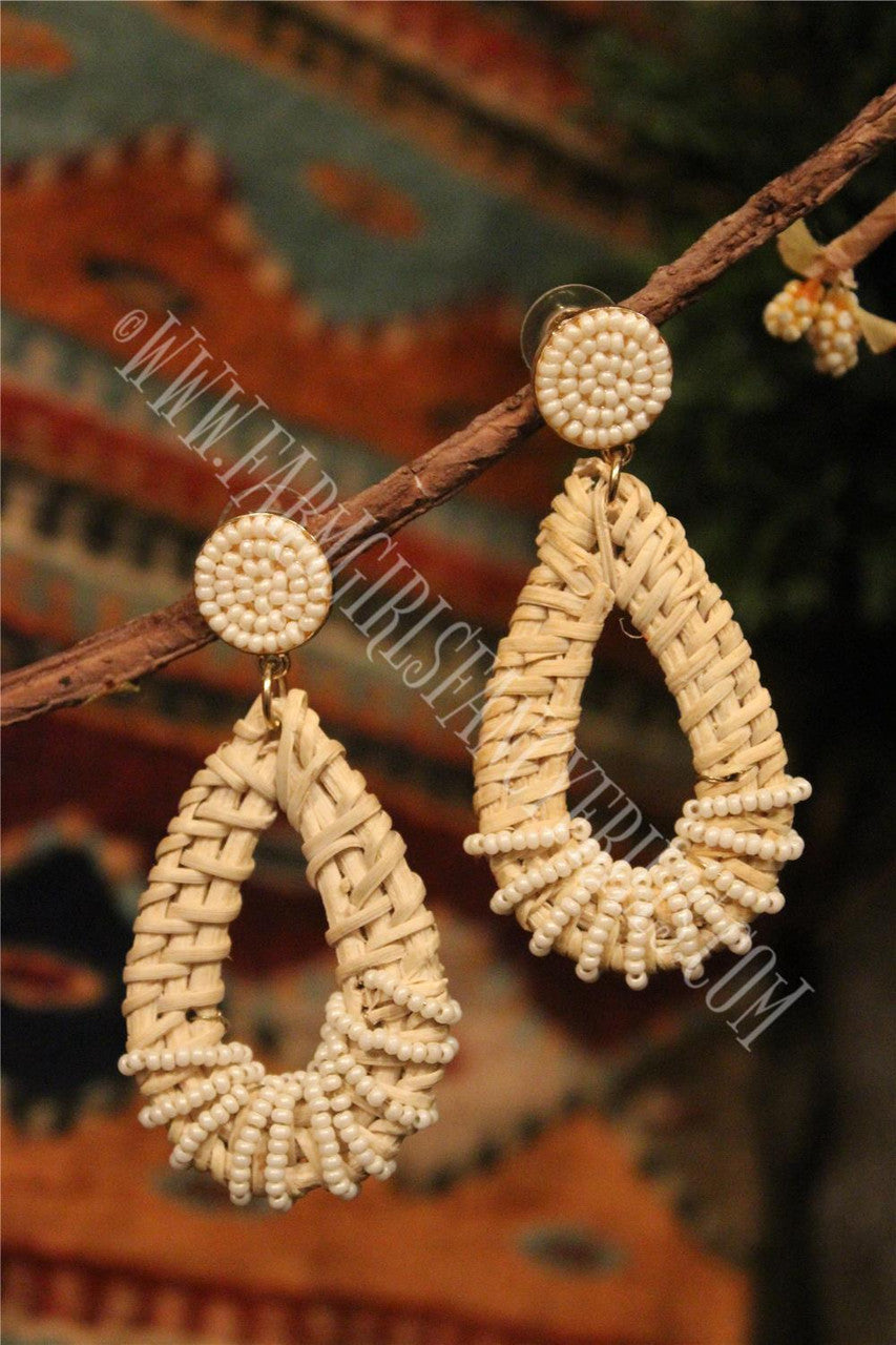 dangle earrings, farm girls fancy frills
