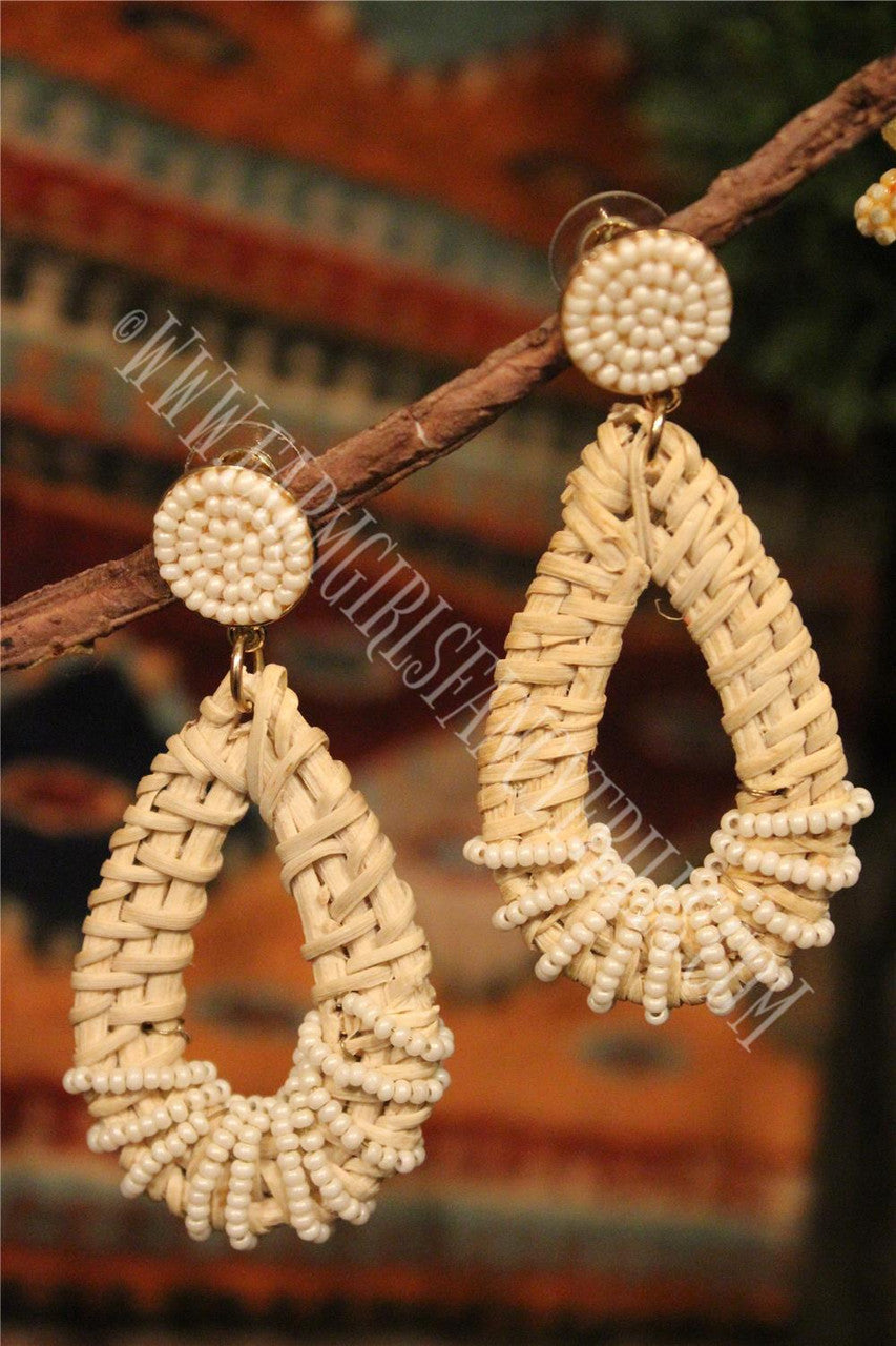 dangle earrings, farm girls fancy frills
