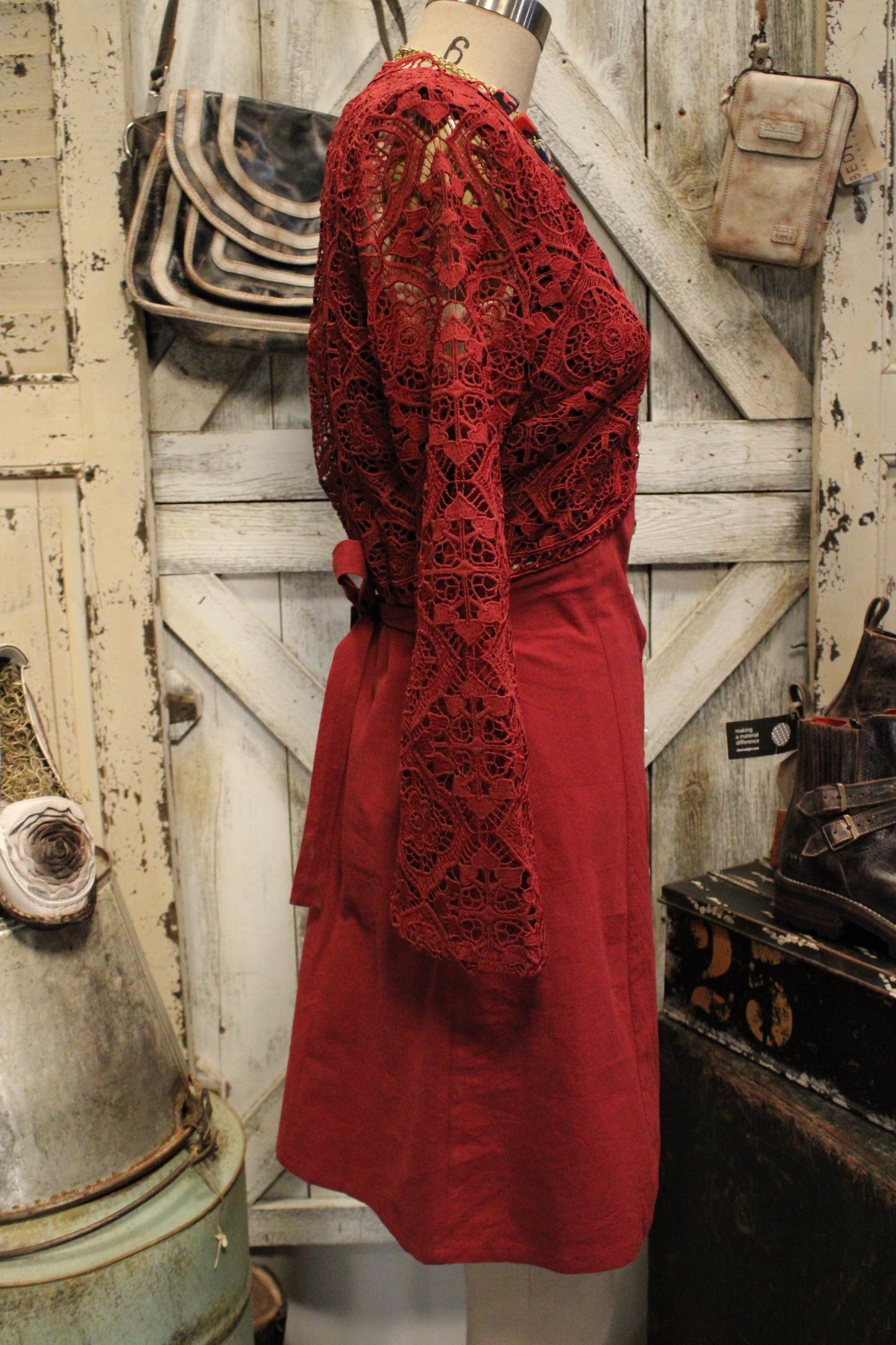 Vintage Merlot Lace Dress
