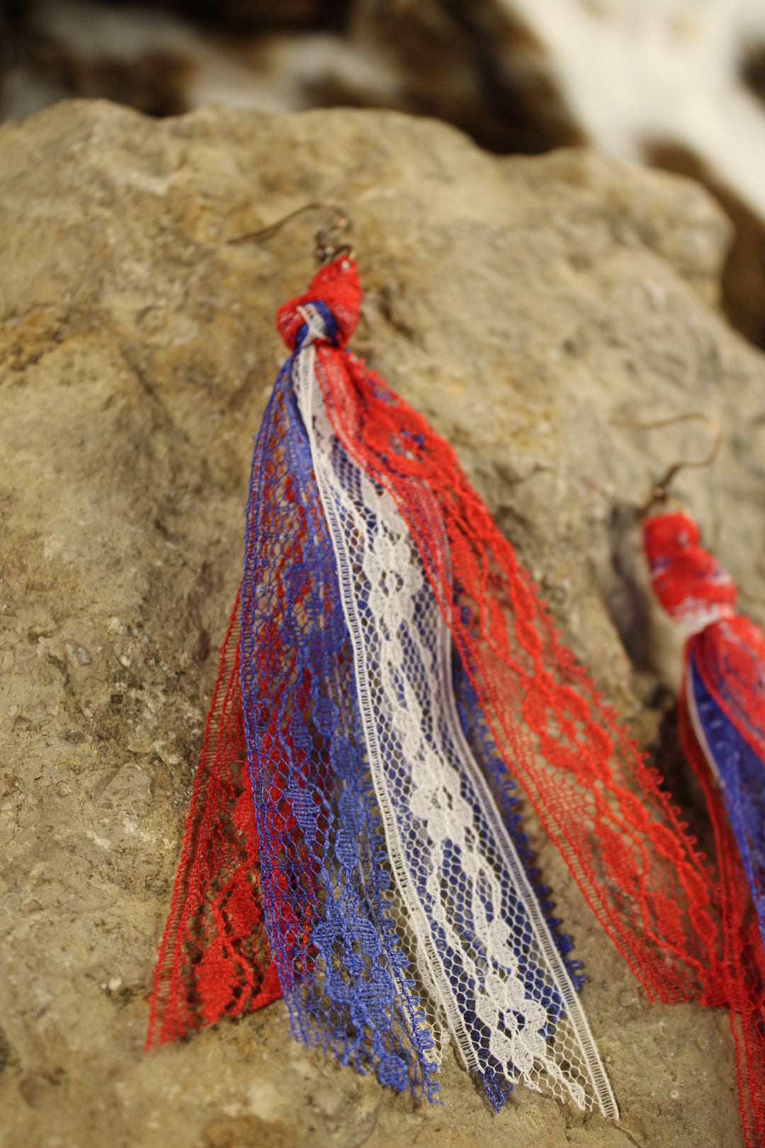 Patriot Pride Ribbon Tassel Earrings
