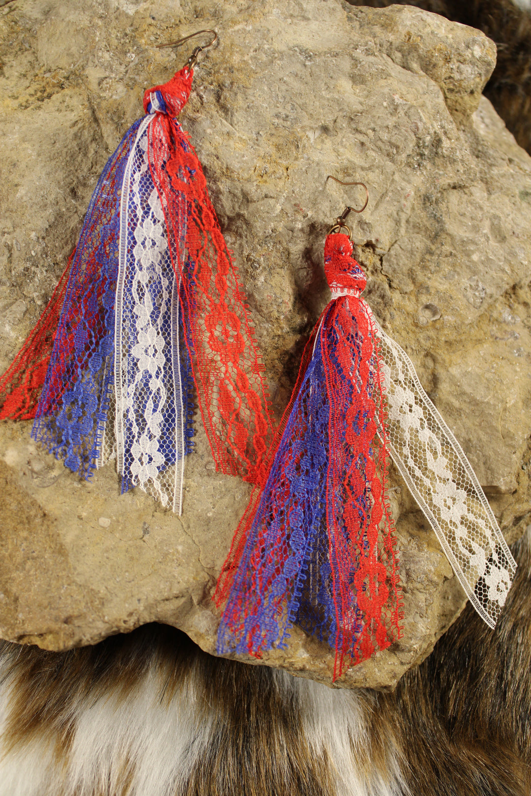 Patriot Pride Ribbon Tassel Earrings