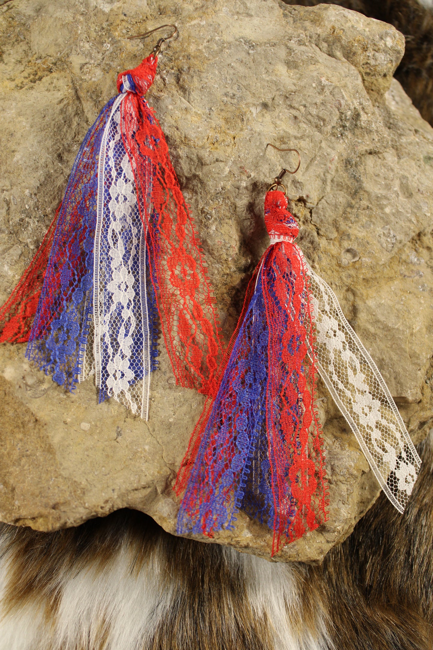 Patriot Pride Ribbon Tassel Earrings
