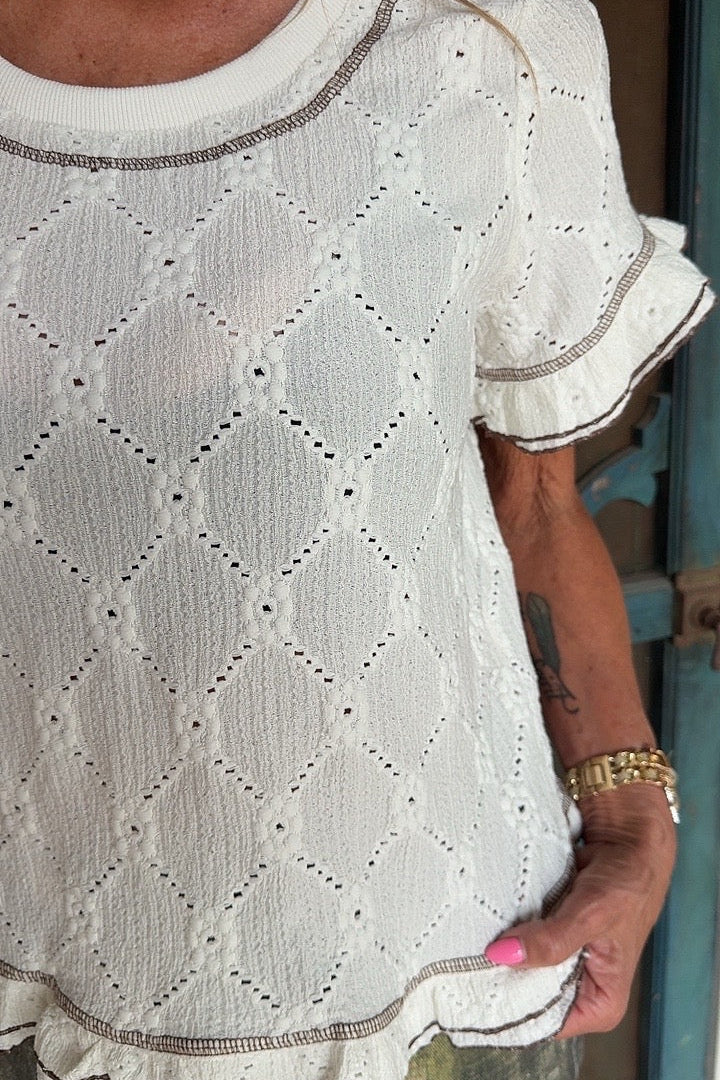 Cream Cascade Blouse