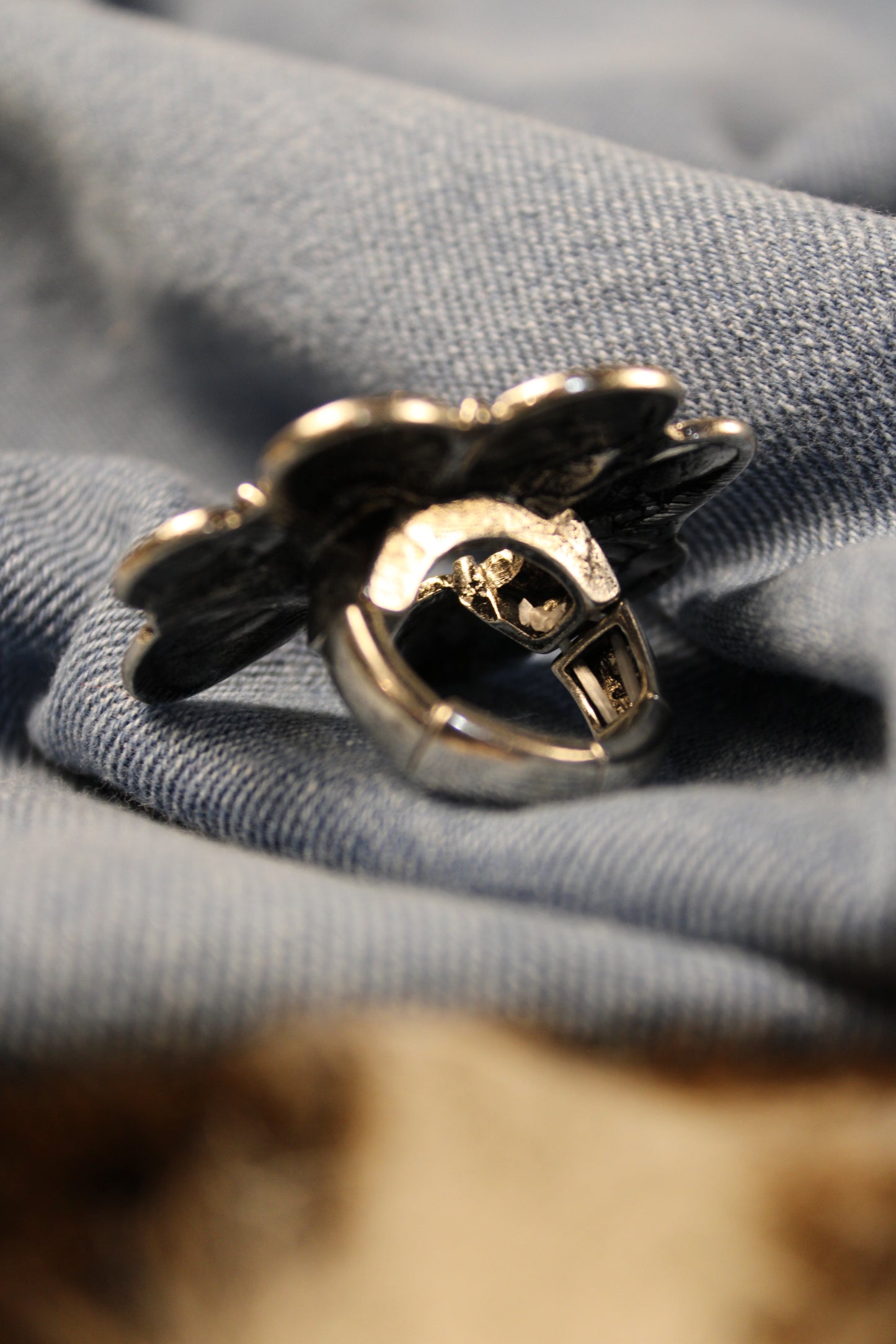Painted Pink Squash Blossom Ring